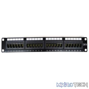 24 Port CAT6A STP Patch Panel With Bar  Networking